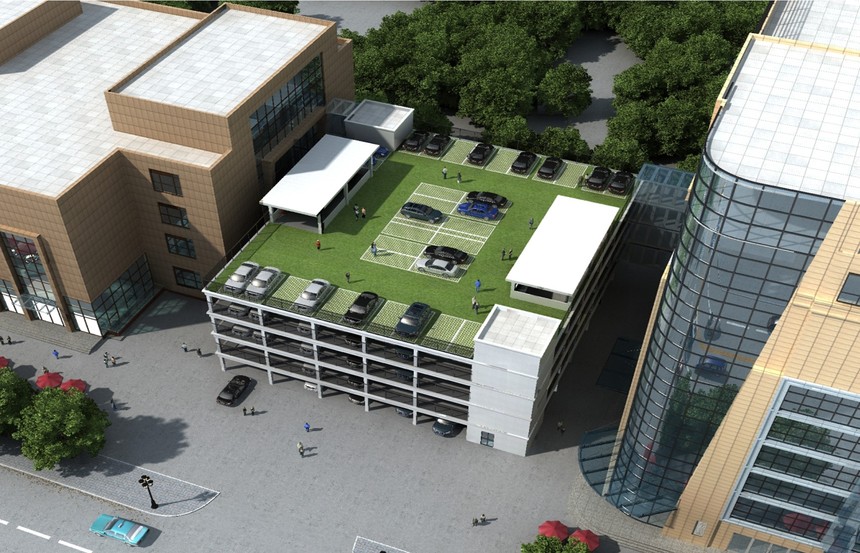 房山4層鋼結構停車樓施工案例